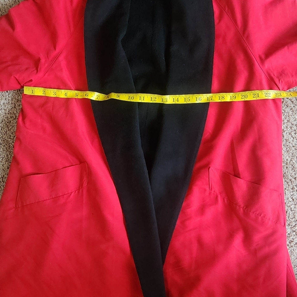 Swing Coat, Vintage Steve By Searle, Size 8 Women, RedBlack, Wool Lining, Peaco - Picture 6 of 10